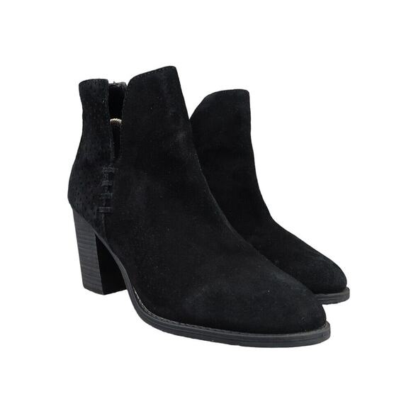 Steve Madden Shoes Womens 10 Booties Fashion Leather Cutout Stacked Heel Shepp - Picture 1 of 14